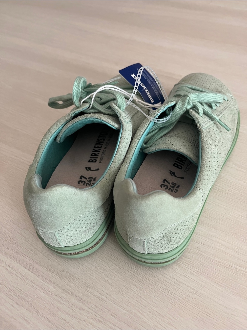 Birkenstock Mint Green Lace-Up Perforated Sneakers - Picture 11 of 17